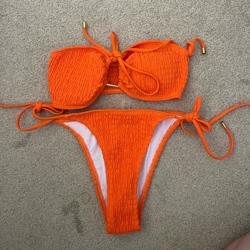 SHEIN orange swim set